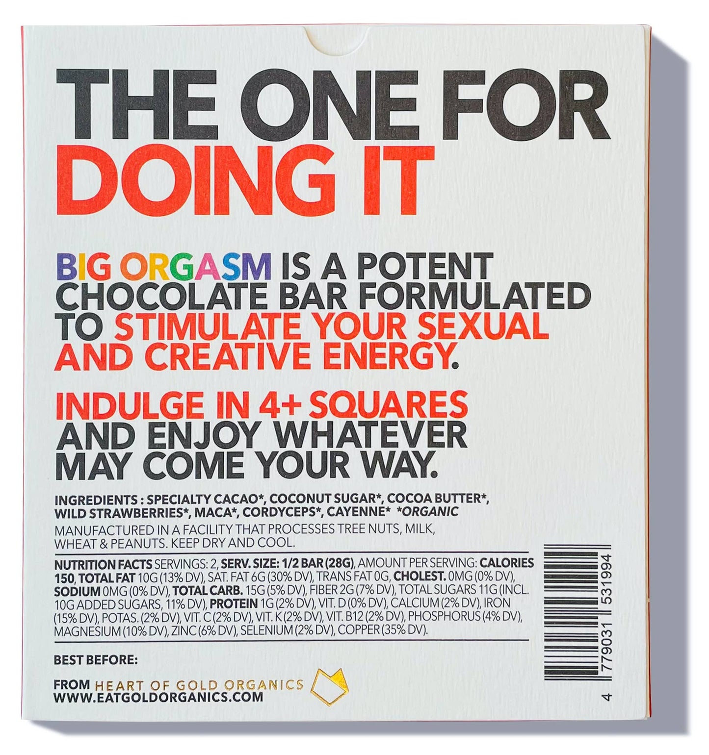 BIG ORGASM, A Potent, Functional & Delicious Chocolate Bar